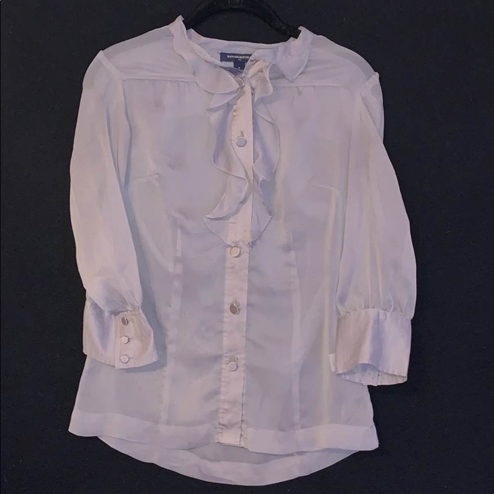 Gray Banana Republic Button Down Blouse